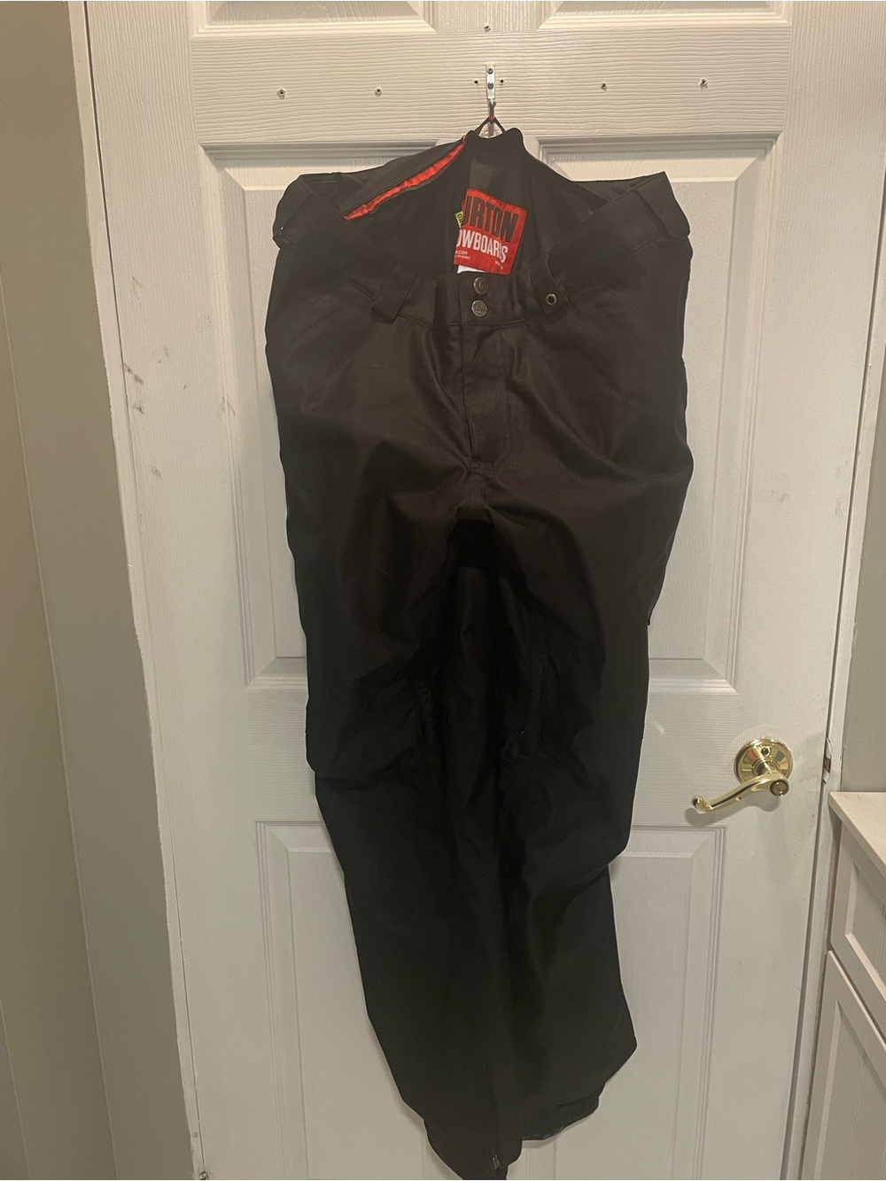 Burton Black Men's Cargo Snow Pants with Red Trim